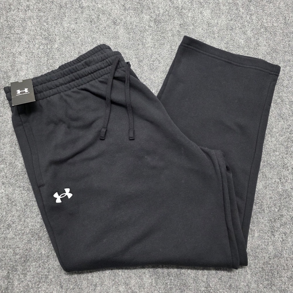 Under Armour Rival Men's 4XLFleece Pants Black Loose Fit Sweatpants 1379770-001